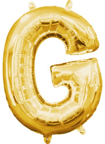 Mini Buchstabe G FolienLuftballon, Gold 33*22 cm