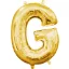 Buchstabe Gold, Goldfarbener mini G Buchstabe Folienballon 33 cm