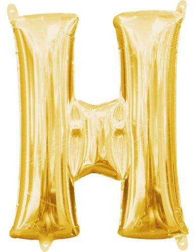 Mini Buchstabe H FolienLuftballon, Gold 33*25 cm