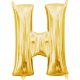 Gold, Gold Minibuchstabe H Folienballon 33 cm