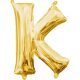 Gold, Gold Minibuchstabe K Folienballon 33 cm