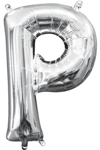 Mini Buchstabe P FolienLuftballon, Silber 33*22 cm