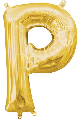Mini Buchstabe P FolienLuftballon, Gold 33*22 cm