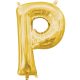 Gold, Gold Minibuchstabe P Folienballon 33 cm