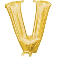 Buchstabe Gold, Gold Mini V Buchstabe Folienballon 33 cm