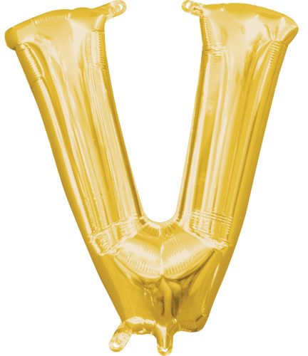 Mini Buchstabe V FolienLuftballon, Gold 33*27 cm