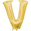 Buchstabe Gold, Gold Mini V Buchstabe Folienballon 33 cm