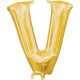 Gold, Gold Minibuchstabe V Folienballon 33 cm
