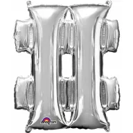 Nummer Mini-Folienballon Hashtag-Symbol, Silber 33 cm
