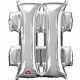 Nummer Mini-Folienballon Hashtag-Symbol, Silber 33 cm
