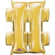 Nummer Gold, Gold Mini-Folienballon Hashtag-Icon 33 cm