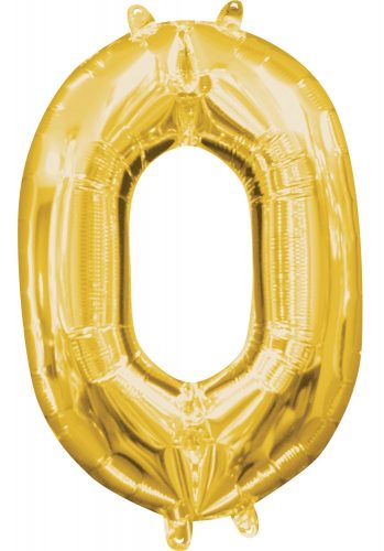 Gold, Gold mini Nummer Folienballon 0-ás 40 cm