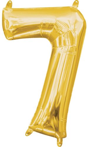 Mini Nummer 7 FolienLuftballon, Gold 40 cm