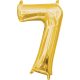 Nummer Gold, Gold Mini-Zahl Folienballon 7, 40 cm