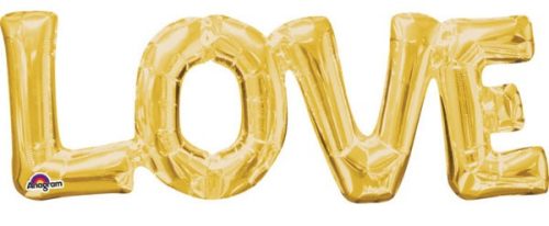 Love FolienLuftballon Gold 63*22 cm