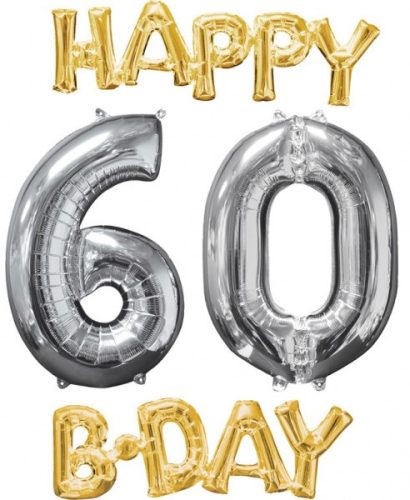 Happy Birthday 60 FolienLuftballon (4 Stück)