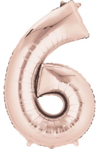 Nummer 6 Rose Gold FolienLuftballon 86*55 cm