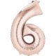 Nummer Rose Gold Riesen-Zahl Folienballon 6, 86*55 cm