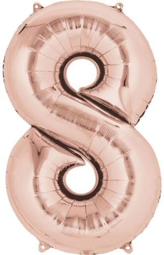 Nummer 8 Rose Gold FolienLuftballon 86*53 cm