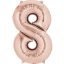 Nummer Rosegold Riesen-Zahlenballon 8, 86*53 cm