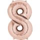 Nummer Rosegold Riesen-Zahlenballon 8, 86*53 cm