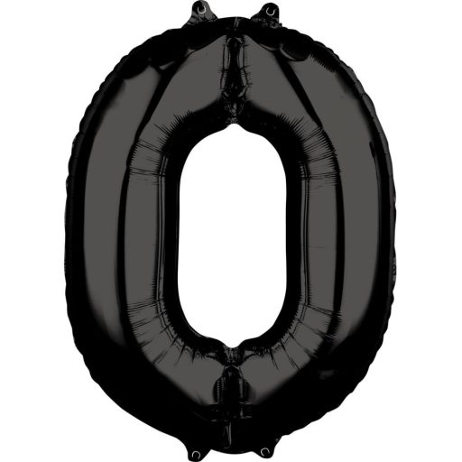 Nummer Black  Nummer 0 Folienballon 66x50 cm