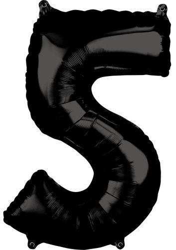 Nummer 5 FolienLuftballon Schwarz 66*45 cm