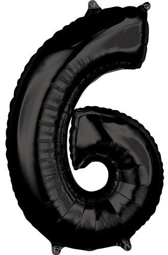 Nummer Black Nummer 6 Folienballon 66x43 cm