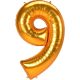 Nummer Gold, Gold Zahl 9 Folienballon 137 cm