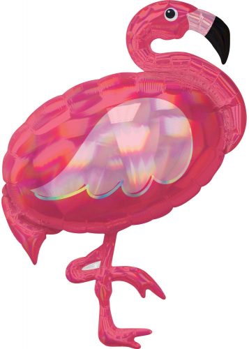 Holographisch Flamingo FolienLuftballon 83 cm