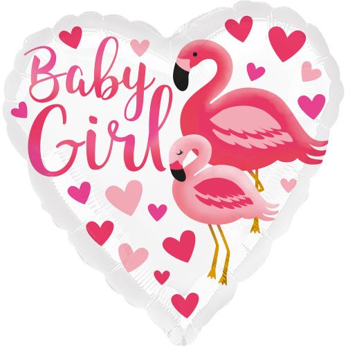 Flamingo Baby Girl FolienLuftballon 43 cm