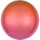 Farbe Ombré Roter und Oranger Kugelfolienballon 40 cm