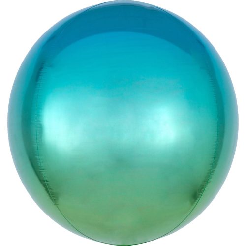 Ombré Blue and Green FolienLuftballon 40 cm