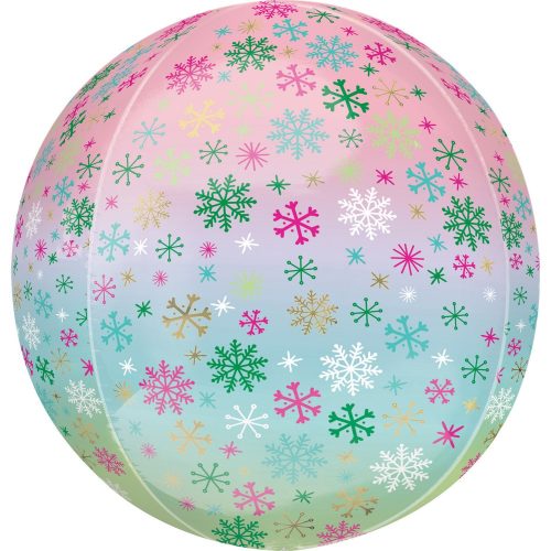 Ombre Schneeflocken FolienLuftballon 40 cm
