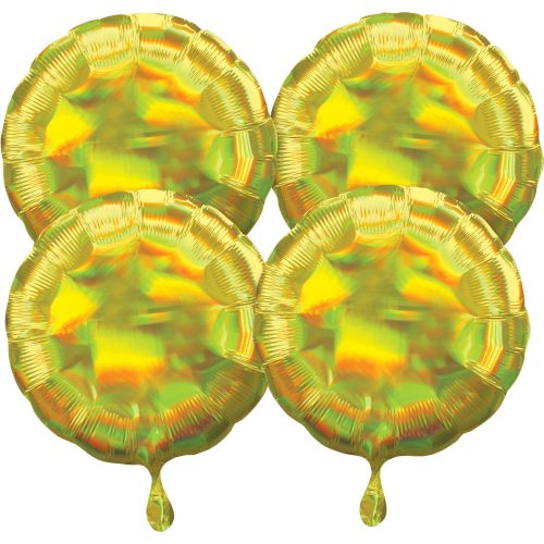 Hologrammos Circle Yellow FolienLuftballon 45 cm (Stücke) Set