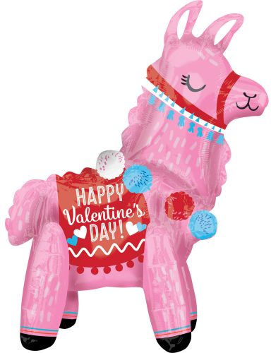 Happy Valentine's Day Llama, Folienballoon 55 cm