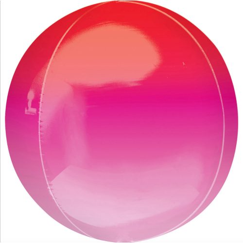 Ombré Pink and Red FolienLuftballon 40 cm