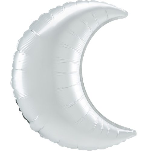 White Satin Mond Folienballon 43 cm