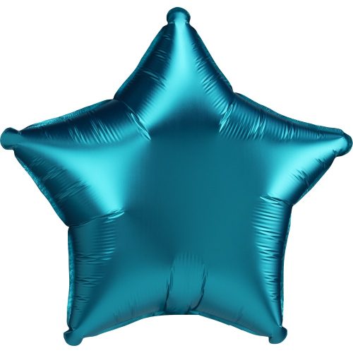 Satin Aqua Star Folienballon 43 cm