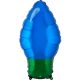 Blaue Weihnachtsbirne Folienballon 55 cm