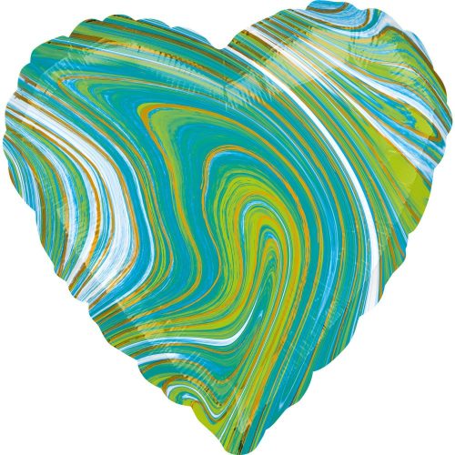 Blue Green Heart, Herz Folienballon 43 cm