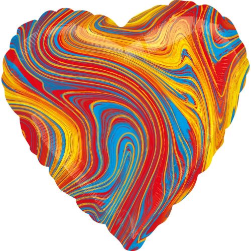 Farbe Herz Folienballon 43 cm