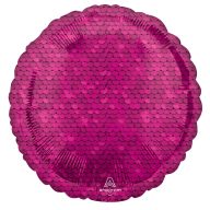 Farbe Rosa Pailletten gemusterter Folienballon 43 cm