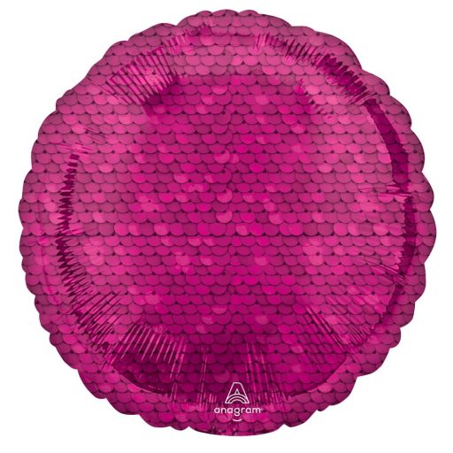 Farbe Rosa Pailletten gemusterter Folienballon 43 cm
