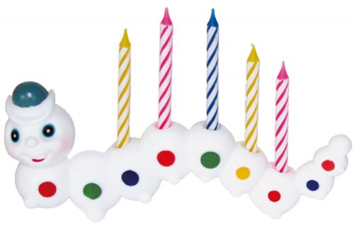 Geburtstag Raupe bunte Kerzenset 9-tlg