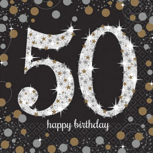 Happy Birthday 50 Serviette (16 Stücke) 33*33 cm