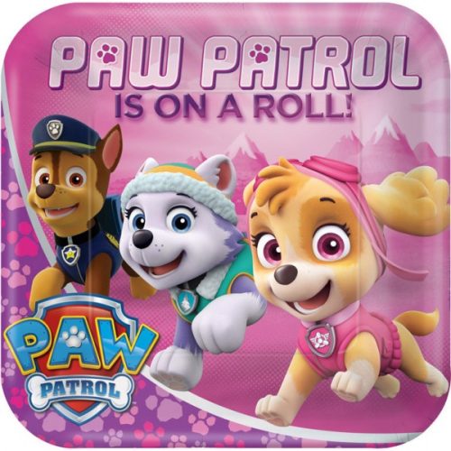 Paw Patrol Pink Pappteller 8 Stk. 23 cm