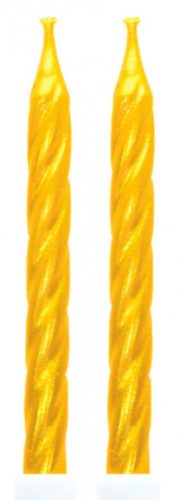 Farbe Gold, goldene Tortenkerze, Kerzenset 10 Stück