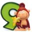 Safari Tortenkerze, Zahlenkerze 9