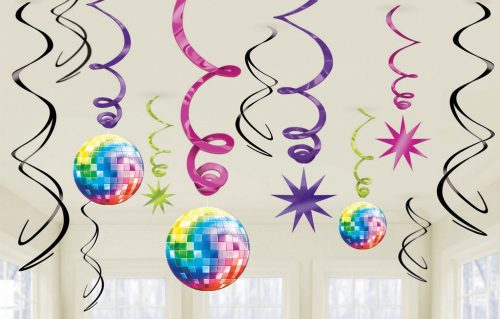 Disco Fever Streifen Dekoration (12 Stücke)